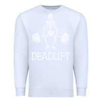 White deadlift funny halloween skeleton weight lifting workout Premium Sweatshirt - longCreatives
