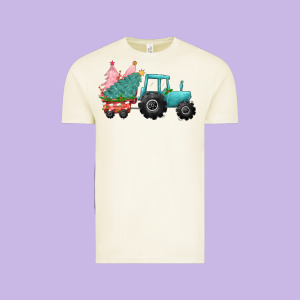 Christmas Tree Tractor Vintage Tee Designed By Cowgirlartshop