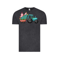 Vintage Black christmas tree tractor Vintage Tee - CowGirlArtShop