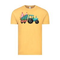 Vintage Mustard christmas tree tractor Vintage Tee - CowGirlArtShop