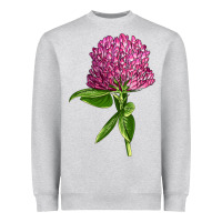 Heather Grey Red Clover Illustrations Heavyweight Sweatshirt - LillyAllenDesigns