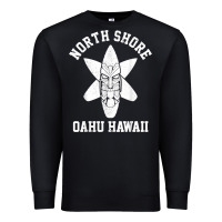 Black Oahu Hawaii North Shore Surf Beach Surfing Surfer Gift Premium Sweatshirt - longCreatives