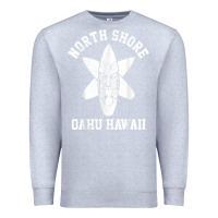 Heather Grey Oahu Hawaii North Shore Surf Beach Surfing Surfer Gift Premium Sweatshirt - longCreatives