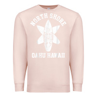Pale Pink Oahu Hawaii North Shore Surf Beach Surfing Surfer Gift Premium Sweatshirt - longCreatives
