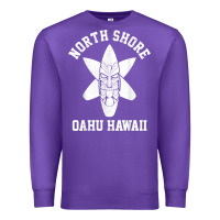 Purple Oahu Hawaii North Shore Surf Beach Surfing Surfer Gift Premium Sweatshirt - longCreatives