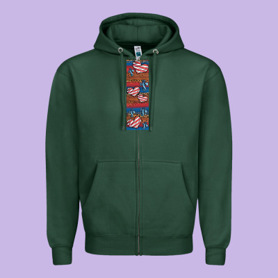 Usa Flag And Cross Penwraps 1 Zipper Hoodie Designed By Artiststas