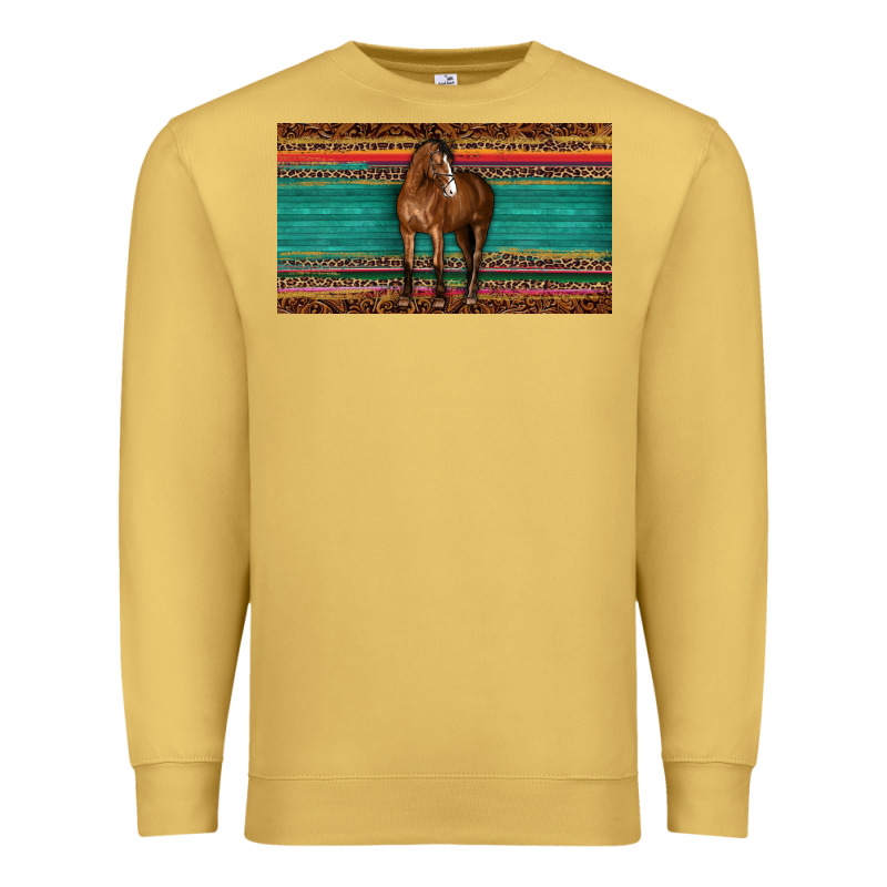 Western Horse Serape Tooled Leather Leopard  Sippy Cup Premium Sweatshirt by BarkalooDesign | Teevron