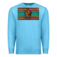 Ocean Blue western horse serape tooled leather leopard  sippy cup Premium Sweatshirt - BarkalooDesign