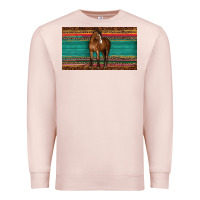 Pale Pink western horse serape tooled leather leopard  sippy cup Premium Sweatshirt - BarkalooDesign
