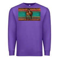 Purple western horse serape tooled leather leopard  sippy cup Premium Sweatshirt - BarkalooDesign