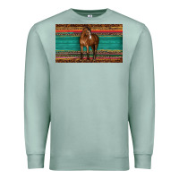 Seafoam western horse serape tooled leather leopard  sippy cup Premium Sweatshirt - BarkalooDesign