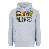 Heather Grey camp life Heavyweight Hoodie - BarkalooDesign