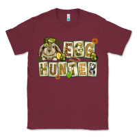 Burgundy Egg hunter with plate letters Easter Day Classic Tee - HowdyJamesFarm