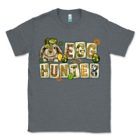 Charcoal Heather Egg hunter with plate letters Easter Day Classic Tee - HowdyJamesFarm