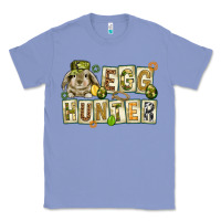 Colony Blue Egg hunter with plate letters Easter Day Classic Tee - HowdyJamesFarm