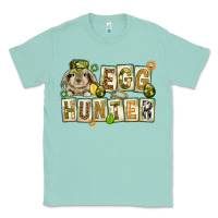 Seafoam Egg hunter with plate letters Easter Day Classic Tee - HowdyJamesFarm