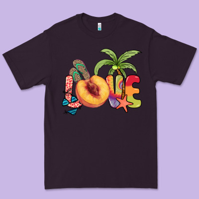 Love Peach Summer Premium Tee Designed By Nancycooperartshop