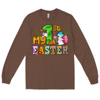 Chestnut Easter Day My first Easter with eggs and rabbits Long Sleeve Tee - OliviaCreatesArt