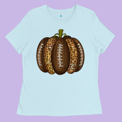 American Football Pumpkin Ladies Tee Designed By Texasbilliewilder