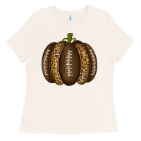 Bone American Football Pumpkin Ladies Tee - texasbilliewilder