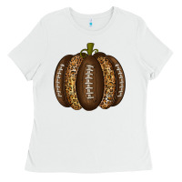 White American Football Pumpkin Ladies Tee - texasbilliewilder