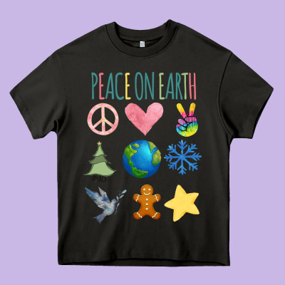 Peace On Earth Heavy Core Tee Designed By Bettercallsaul