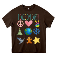 Chocolate Brown PEACE ON EARTH Heavy Core Tee - Bettercallsaul