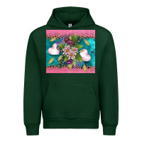 Forest Green v.d flowers and hearts Urban Hoodie - AdoDesignShop