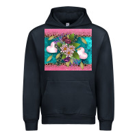 Navy v.d flowers and hearts Urban Hoodie - AdoDesignShop