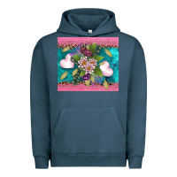 Pigment Midnight Navy v.d flowers and hearts Urban Hoodie - AdoDesignShop