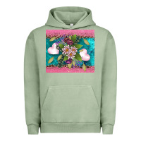 Pigment Oil Green v.d flowers and hearts Urban Hoodie - AdoDesignShop