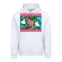 White v.d flowers and hearts Urban Hoodie - AdoDesignShop