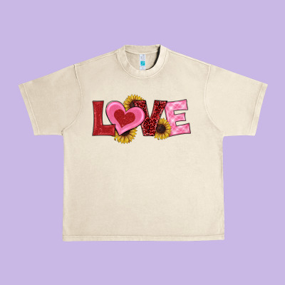 Valentines Day Love Sunflowers Urban Heavy Tee Designed By Ranaportraitstore