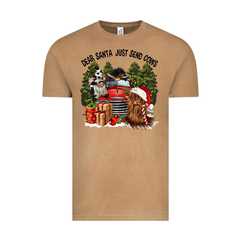 Dear Santa Just Send Cows Vintage Tee by CowGirlArtShop | Teevron