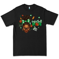 Black Afro Messy Bun Full Face Basketball Mom Premium Tee - texasbilliewilder