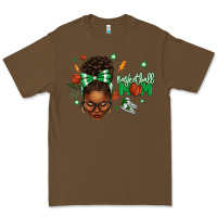 Cacao Afro Messy Bun Full Face Basketball Mom Premium Tee - texasbilliewilder