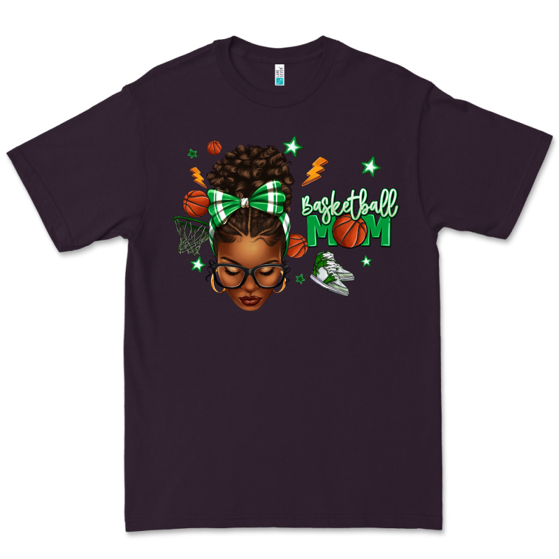 Afro Messy Bun Full Face Basketball Mom Premium Tee by texasbilliewilder | Teevron