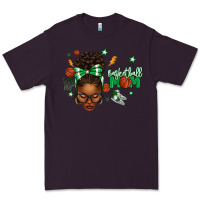 Plum Afro Messy Bun Full Face Basketball Mom Premium Tee - texasbilliewilder