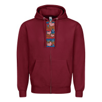 Burgundy usa flag and cross penwraps Zipper Hoodie - Artiststas