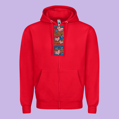 Usa Flag And Cross Penwraps Zipper Hoodie Designed By Artiststas