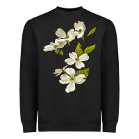 Black American Dogwood Flower Illustrations Heavyweight Sweatshirt - LillyAllenDesigns