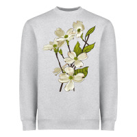 Heather Grey American Dogwood Flower Illustrations Heavyweight Sweatshirt - LillyAllenDesigns