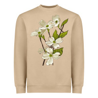 Mushroom American Dogwood Flower Illustrations Heavyweight Sweatshirt - LillyAllenDesigns
