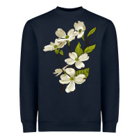 Navy American Dogwood Flower Illustrations Heavyweight Sweatshirt - LillyAllenDesigns