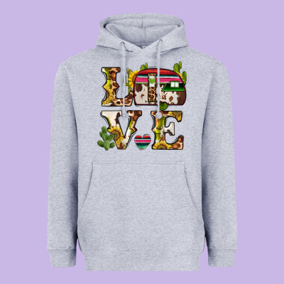 Love Caravan Heavyweight Hoodie Designed By Barkaloodesign
