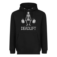 Black deadlift funny halloween skeleton weight lifting workout Heavyweight Hoodie - longCreatives