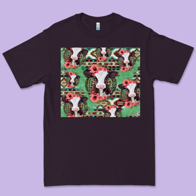 Baby Cow Floral Aztec Tumbler Premium Tee Designed By Jasminsmagicworld