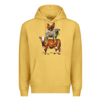 Antique Gold Christmas cow sheep and chicken Premium Hoodie - LillyAllenDesigns