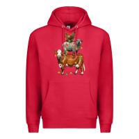 Cardinal Christmas cow sheep and chicken Premium Hoodie - LillyAllenDesigns