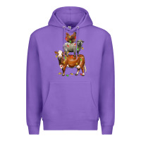 Purple Christmas cow sheep and chicken Premium Hoodie - LillyAllenDesigns